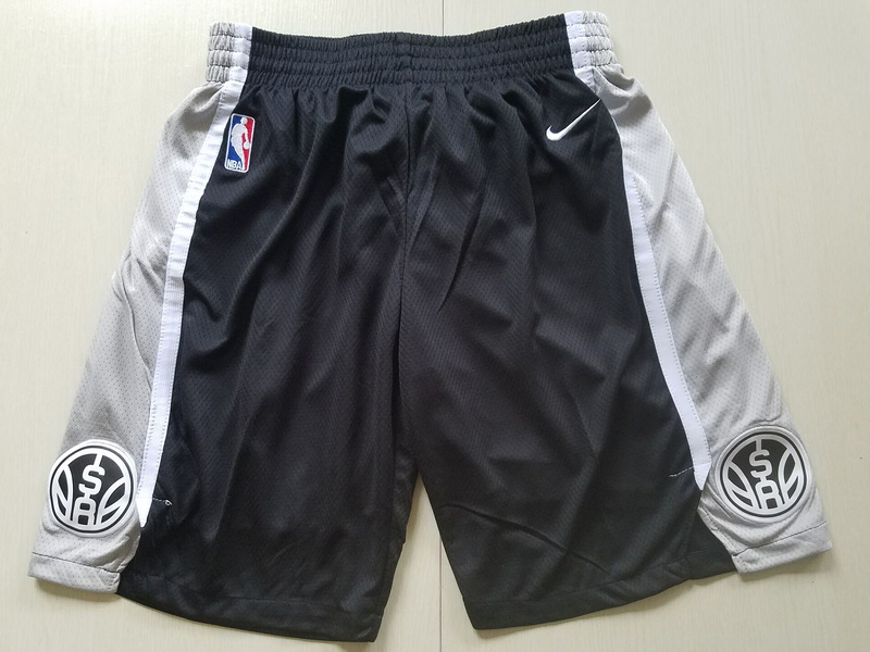 2018 Men NBA Nike San Antonio Spurs black shorts->->NBA Jersey